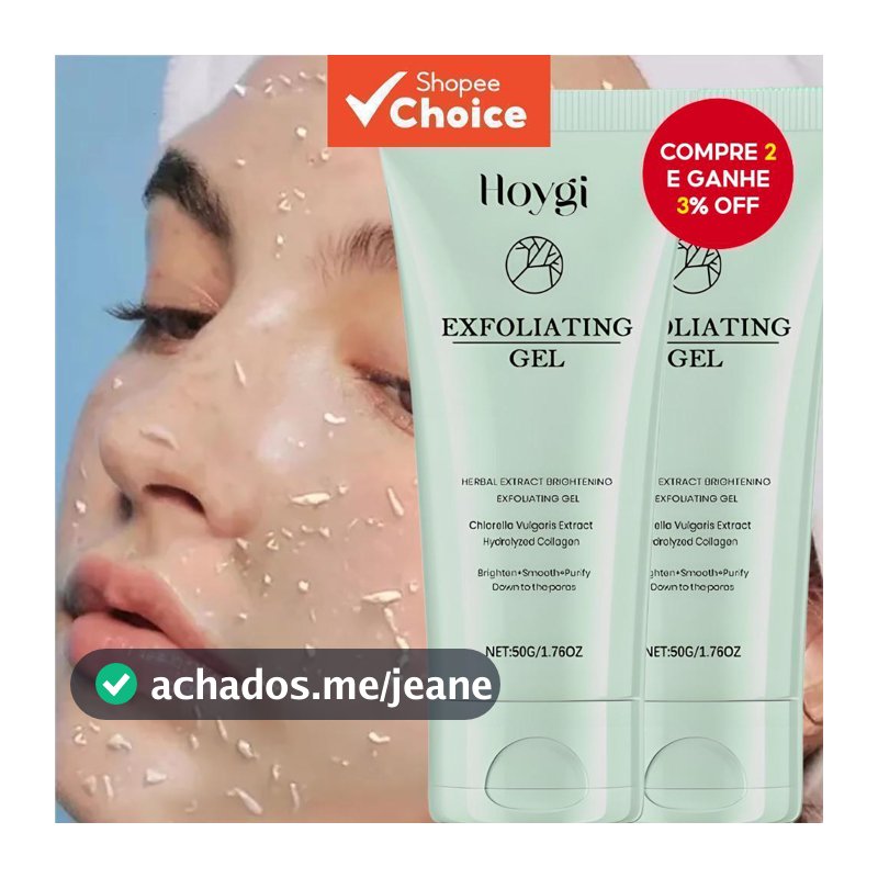 Gel Esfoliante Clareador para Remoção de Cravos - 50g (1/2 peças)