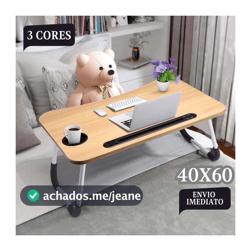 Mesa P/ Notebook Suporte Dobrável Cama Sofá Trabalho Laptop Home Office