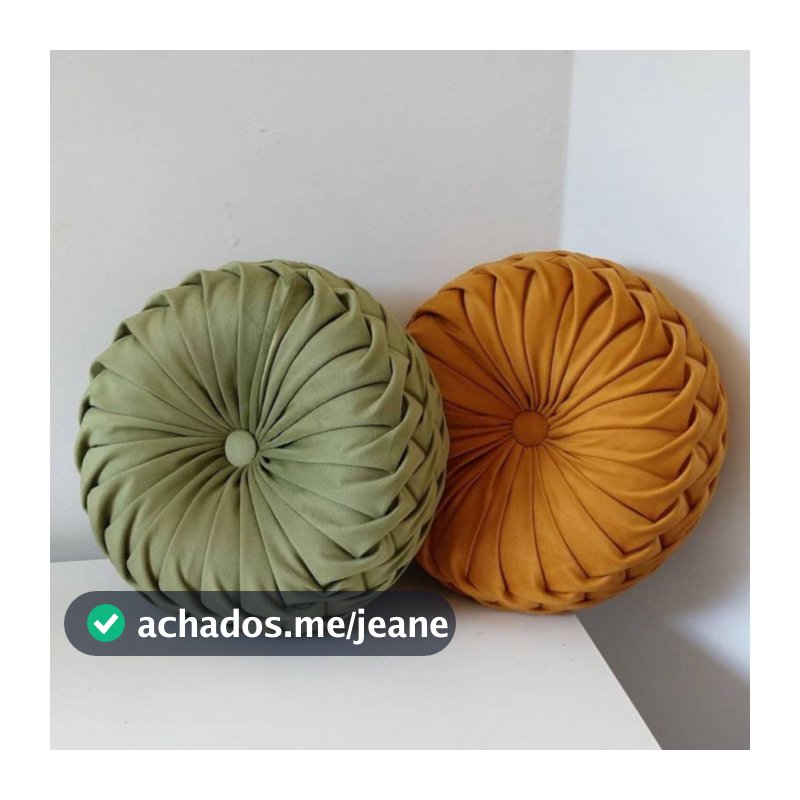 almofada decorativa redonda artesanal luxuosa veludo 30 cm