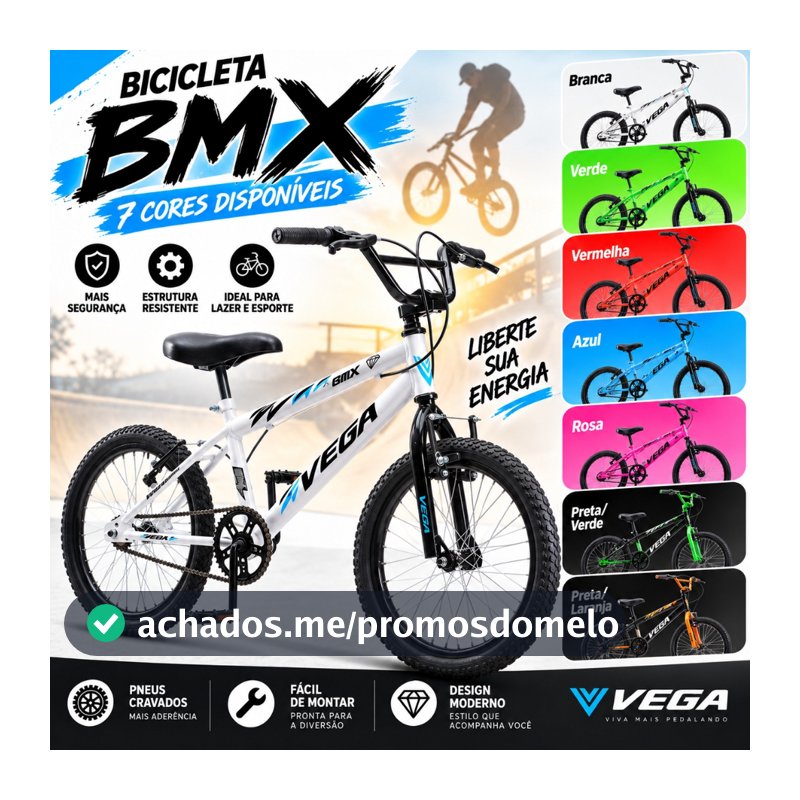 Bicicleta Aro 20 Bmx Freestyle Infantil Vega Aro 20 aero Bike freio V-brake
