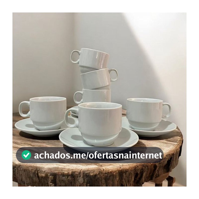 Jogo de xícara Cafe Porcelana Kit Xícaras 12 peças ( 6 xícaras+ 6 pires )  porcelana Cerâmica