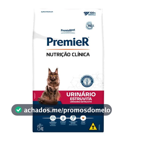 Ração Premier Nutrição Clínica Urinário Gatos Adultos 7,5kg Sabor Frango
