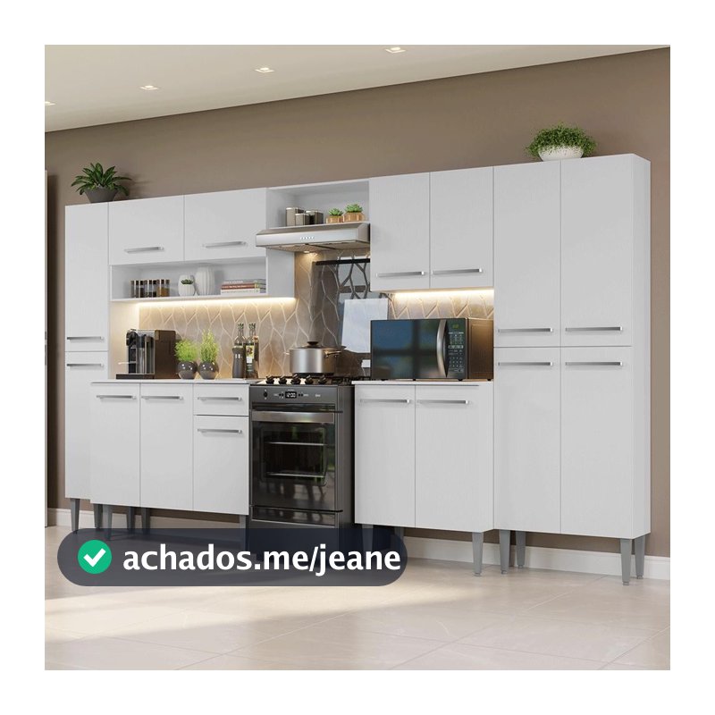 Armário de Cozinha Completa 325cm Emilly Madesa 02