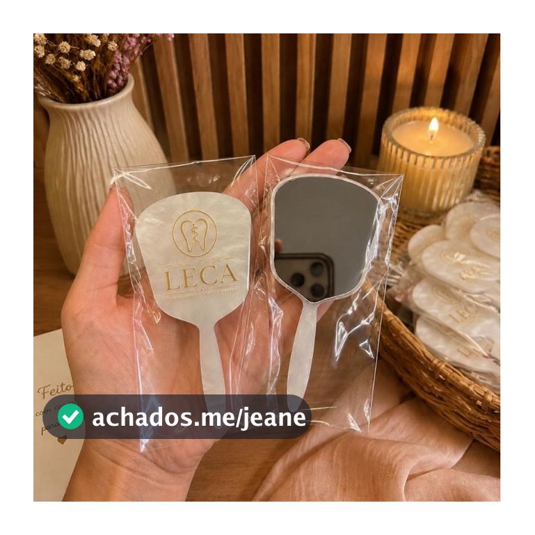 Espelho De Mão Personalizado MINI 10un GLOW Em Acrílico Com Impressão UV E Premium Para Clínica Brindes Lembrancinha