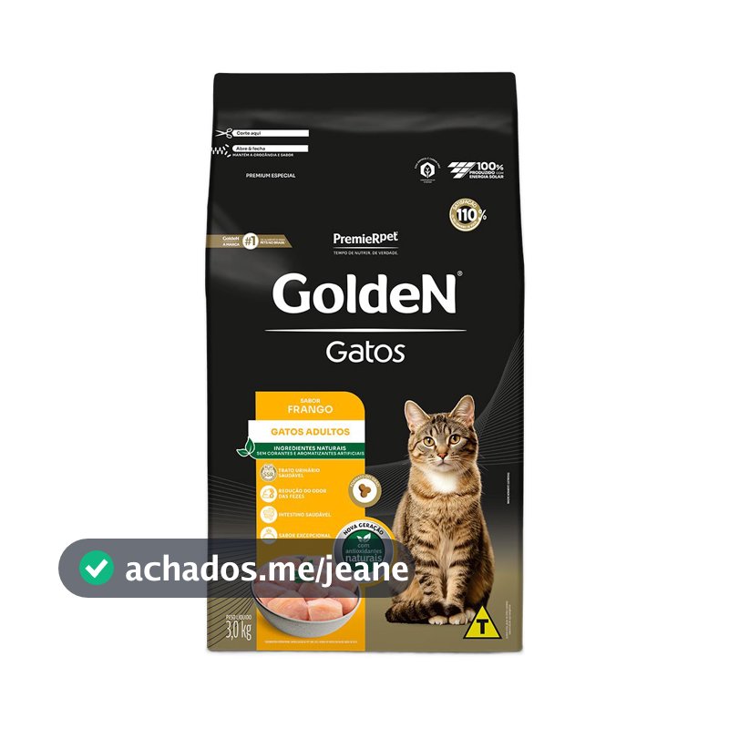 Ração Golden Fórmula Gatos Adultos Frango 3 Kg