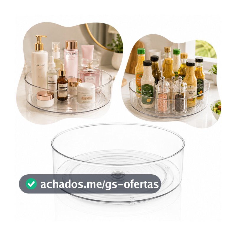 Organizador Giratório 360 Multiuso Para Cozinha Molhos Geladeira Armário Mesa Bar Restaurante Cosméticos Perfume