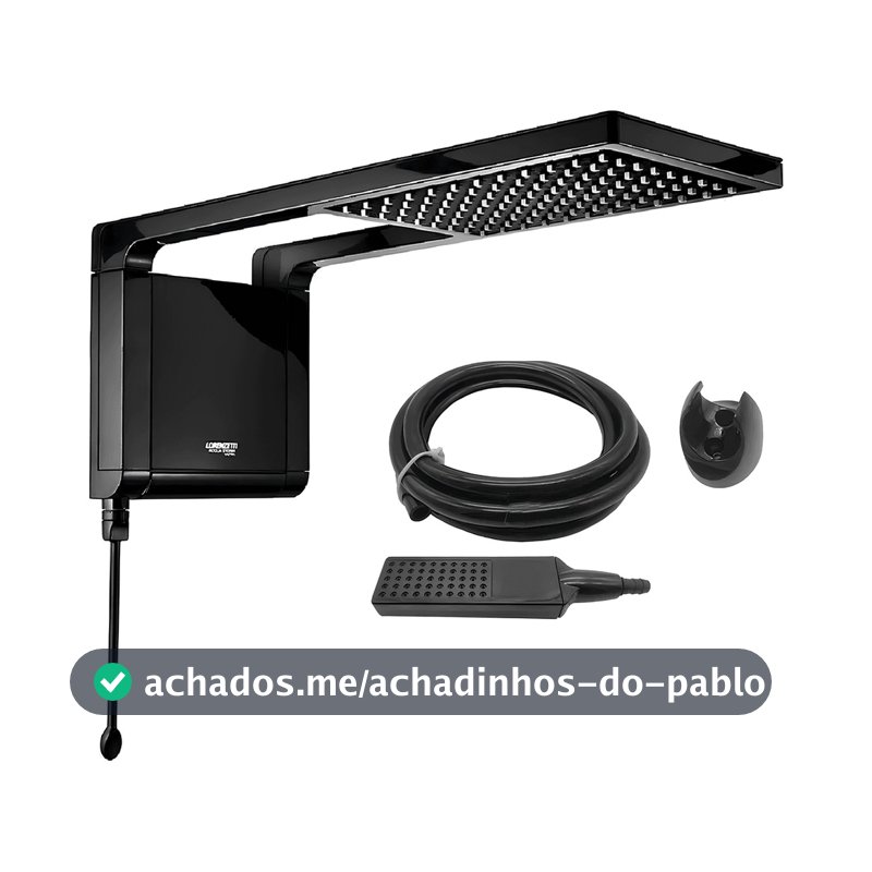 Chuveiro Elétrico De Parede Lorenzetti Acqua Ultra Storm Preto 220V ou 127V