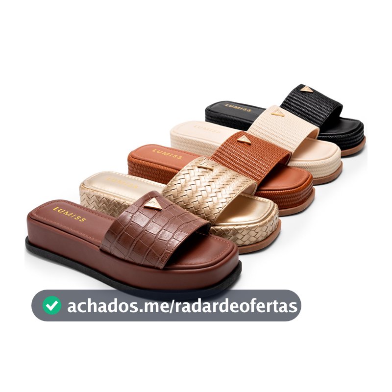 Tamanco Feminino Lumiss Sandália Flatform Chinelo Confortável Juta