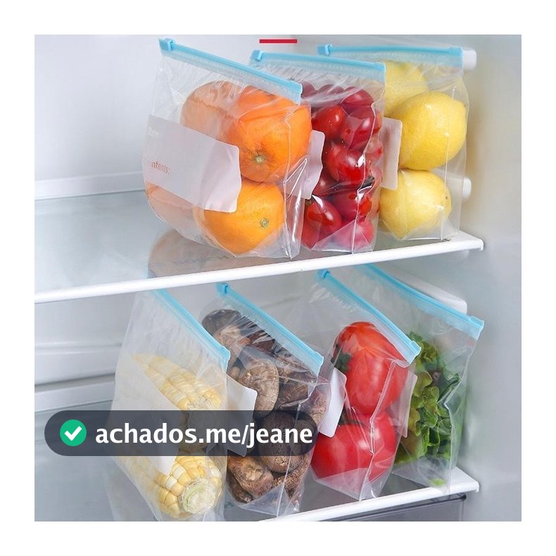 Kit 20 Sacos Herméticos Para Armazenar Alimentos Reutilizável Congelador Zyoou