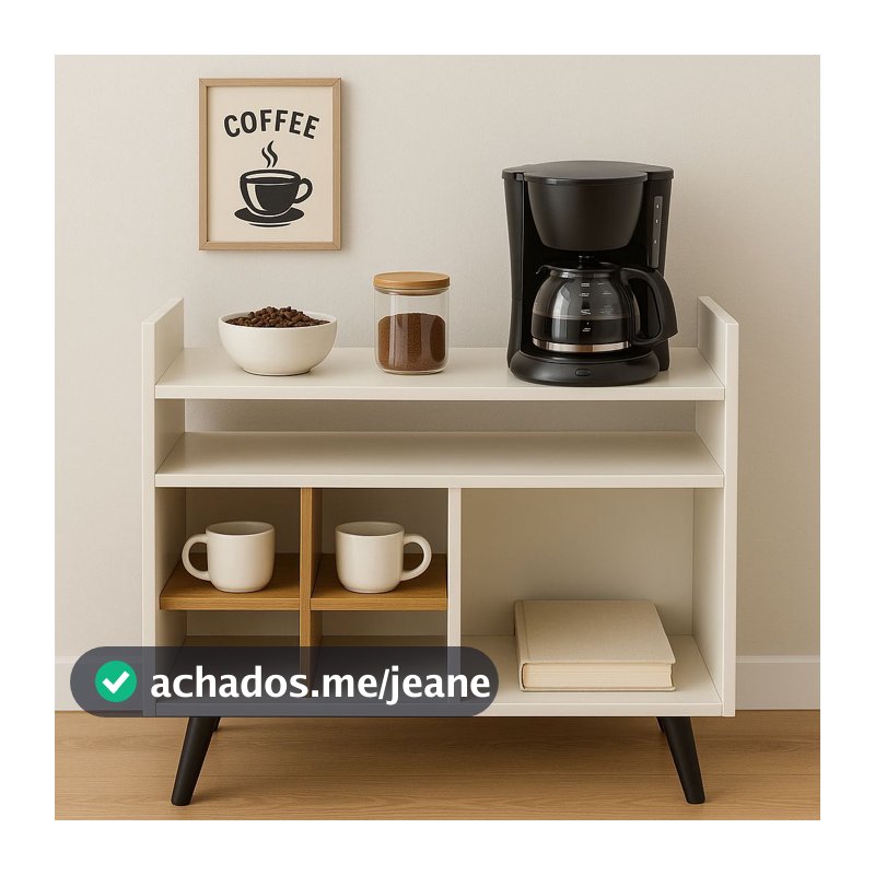Aparador Mesa Adega Bar Cantinho Café Estilo Retro Pés Palito - Zeus Off white
