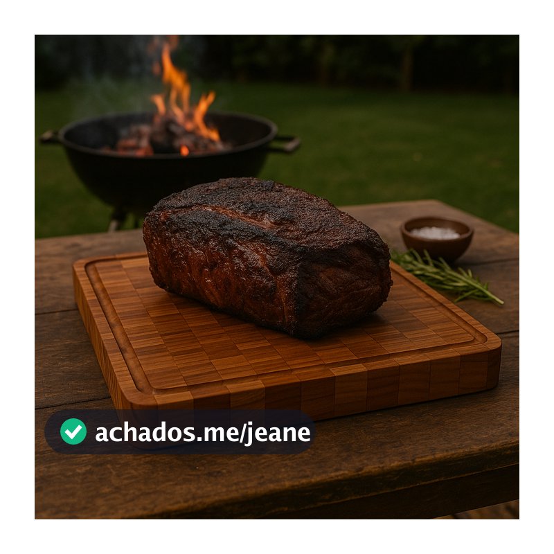 Tábua Madeira Teca Invertida Grossa Churrasco 45x35cm