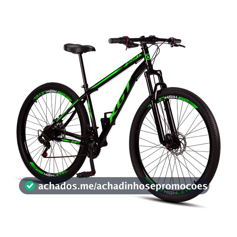 Bicicleta Aro 29 KGT Shift Aço Carbono Freios a Disco 21 Marchas Suspensão Diant