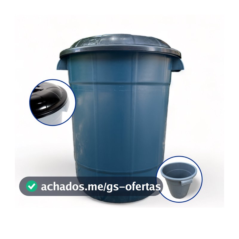 Lixeira Grande Com Tampa Cesto De Lixo Organizadora Para Areas Externas e Internas  De 95L 64L  28L