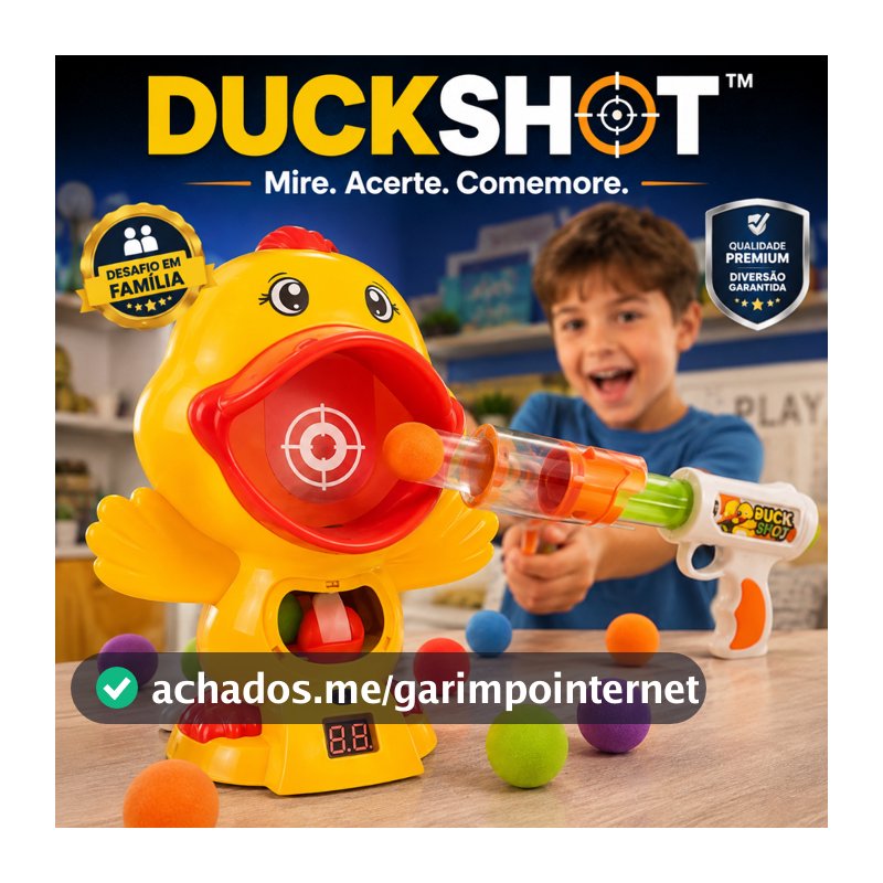 Jogo Tiro ao Alvo Infantil DuckShot™ Arma Pato Bolinhas Brinquedo Educativo e Divertido