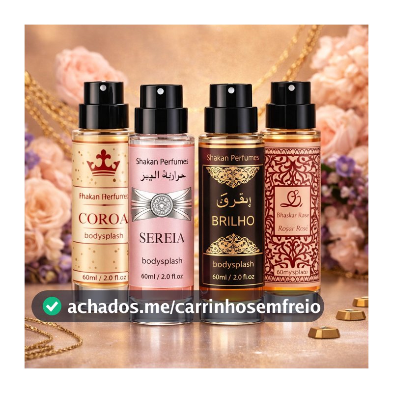Kit 4 Bodysplash Arabe Feminino de Qualidade Essencia Concentrada Grife Alta Fixaçao Spray (60ML)
