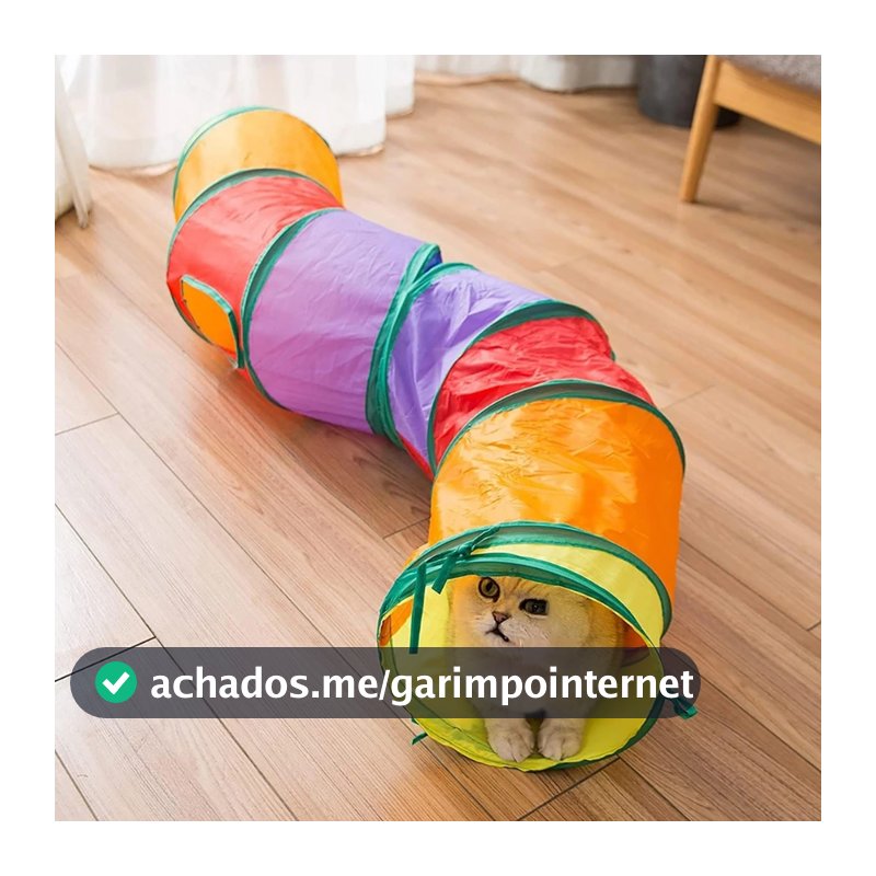 Brinquedo Para Pets Túnel Labirinto Para Gatos Colorido Longo/Curto