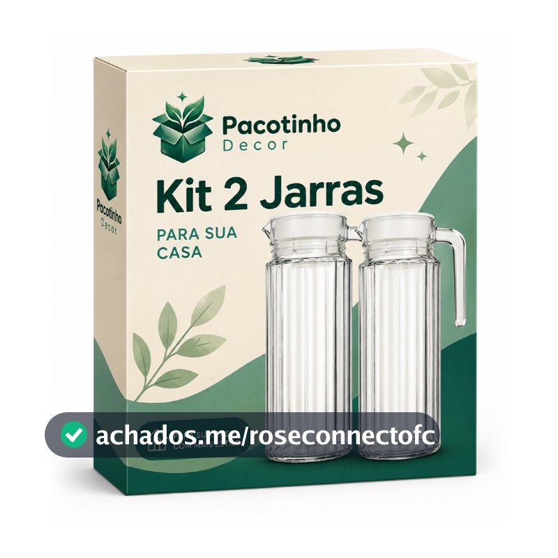 Kit 2 Jarras De Vidro 1 Litro Com Tampa Suco Água Geladeira Transparente