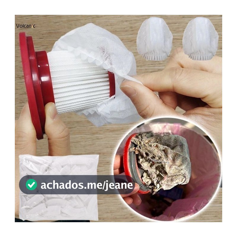 100 filtros descartáveis para aspirador de pó – Não laváveis, capa protetora portátil