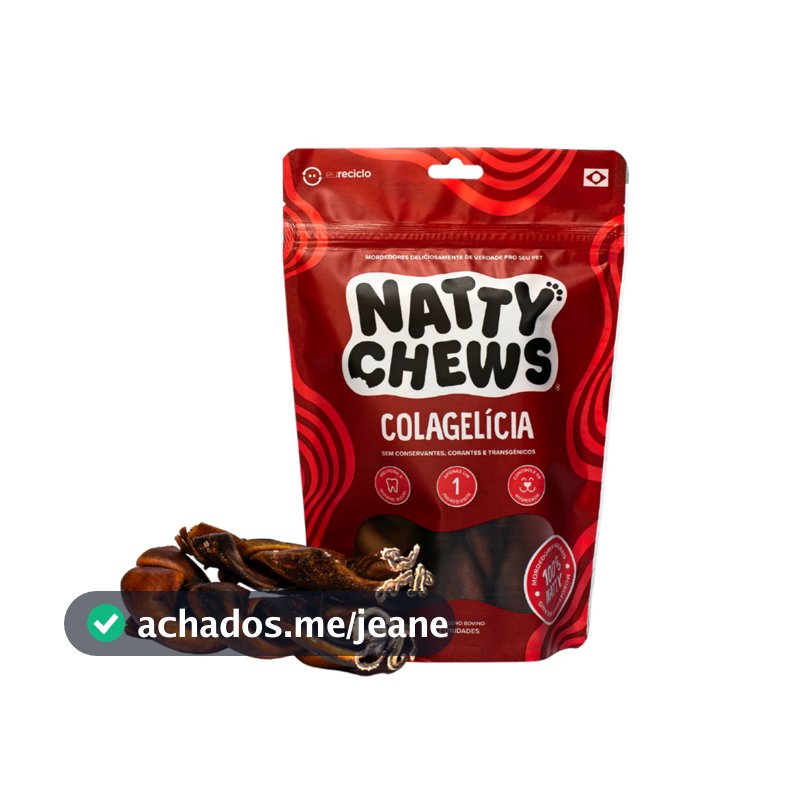 Natty Chews Colagelícia Colágeno Trançado Bovino 2 Unid