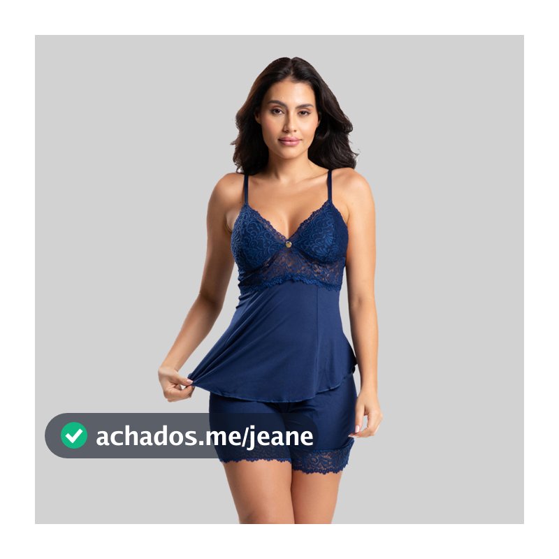 Pijama Hope Use Thulie Short Doll Baby Doll Feminino com Renda Sensual em Microfibra