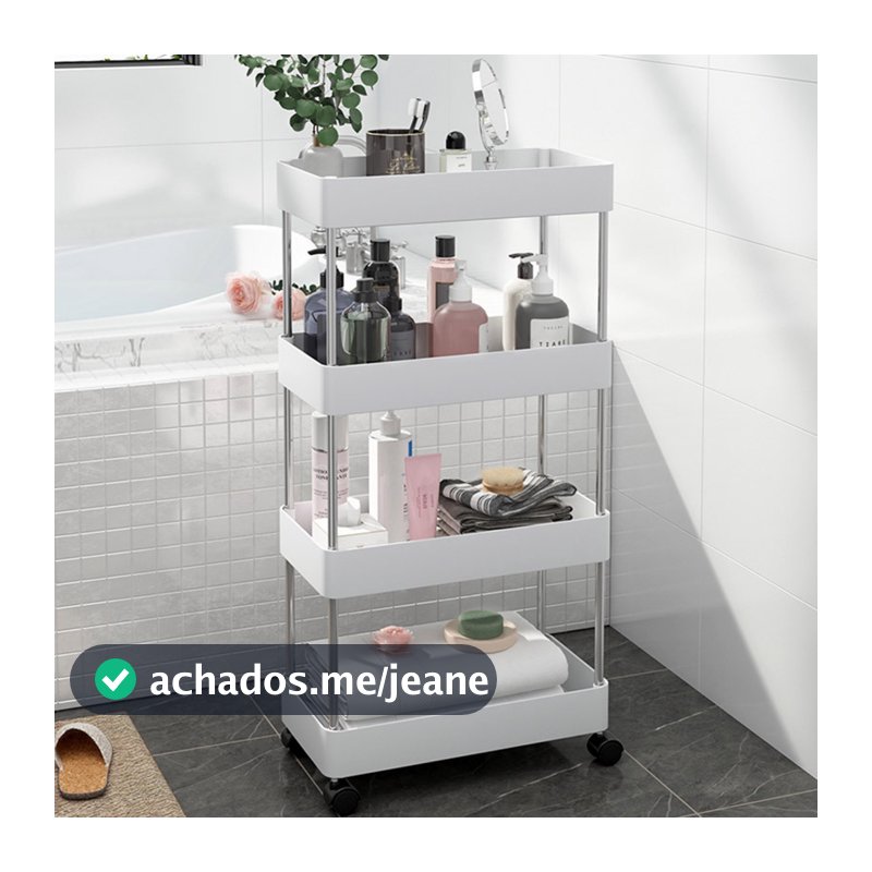 Carrinho Organizador Móvel Com 4 Prateleiras Para Diversos Itens Com Rodinha P, M, G ou Kit 3