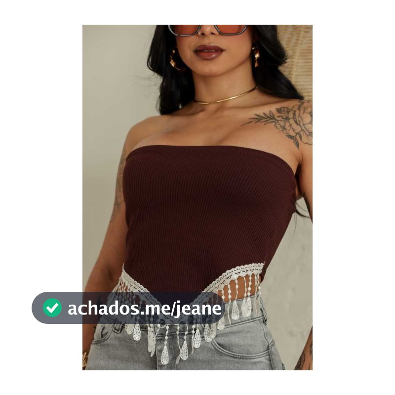 Blusa Cropped Tube Top Feminino Tomara Que Caia Com Renda de Franja Moda Blogueira Gringa