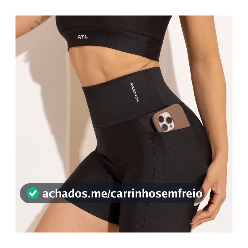 Short Feminino Fitness com Bolso Atletyca Academia, Corrida e Treino