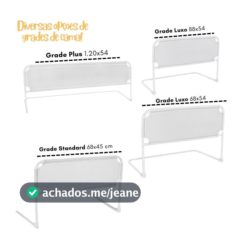 Grade de Cama de Proteção Branca | Tamanhos Pequena, Média, Grande e GG | Segurança antiqueda para Bebês, Criança, Idoso
