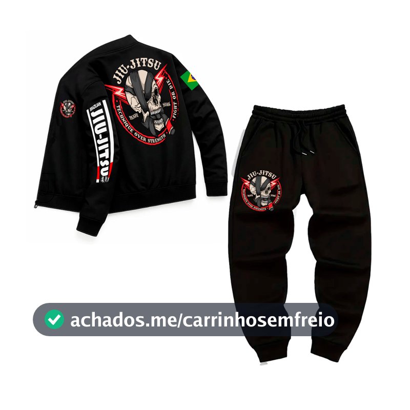 Conjunto Maculino Treino Jaqueta Masculina Bomber E Calça Moletom Jogger Academia Jiu Jitsu Artes Marciais