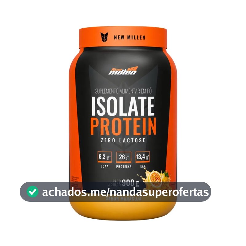 Whey Protein Isolado Zero Lactose Isolate Protein 900g New Millen