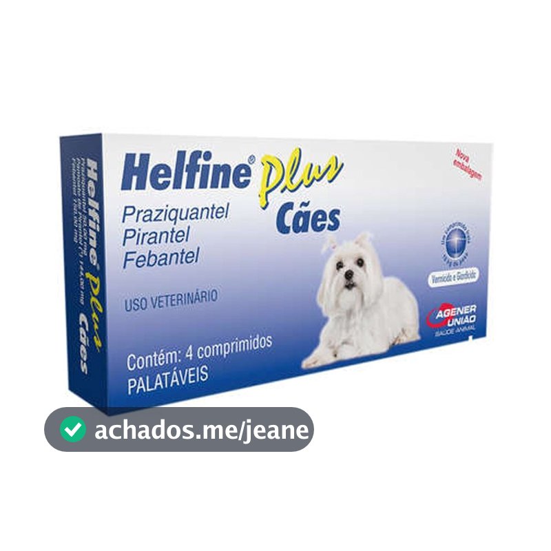 Vermífugo Helfine Plus 4 Comprimidos para Cães Agener