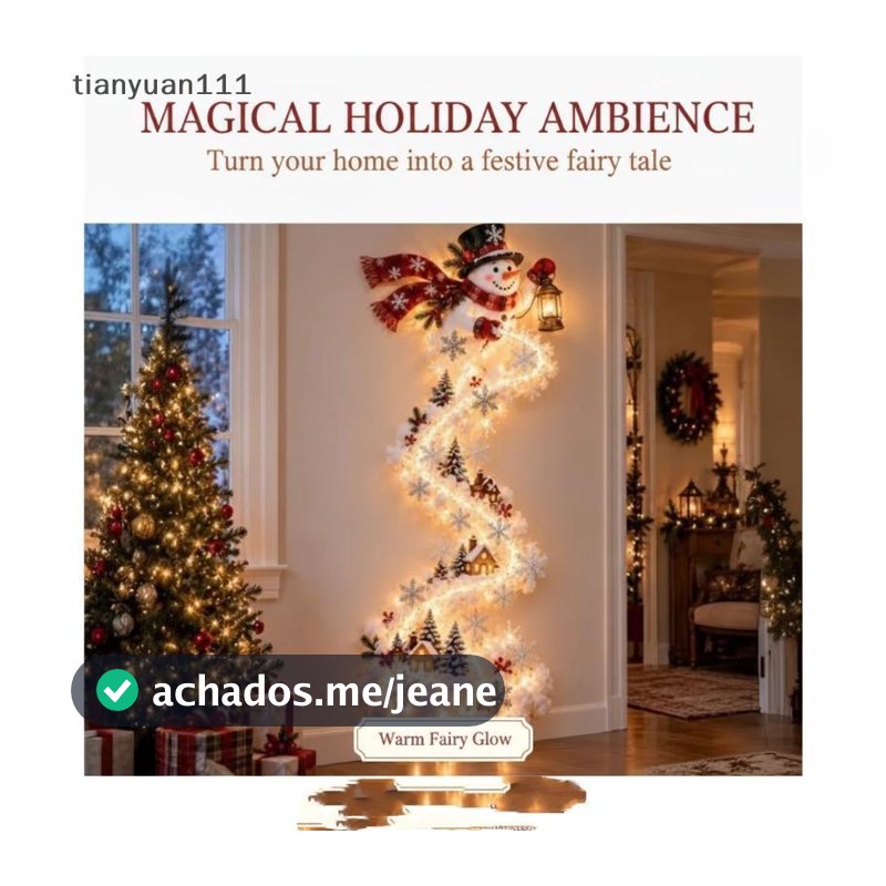 tianyuan111 Luz De Parede De Trilha Mágica De Natal , Decoração De Férias Em Cascata De LED , Brilho Branco Quente Que E