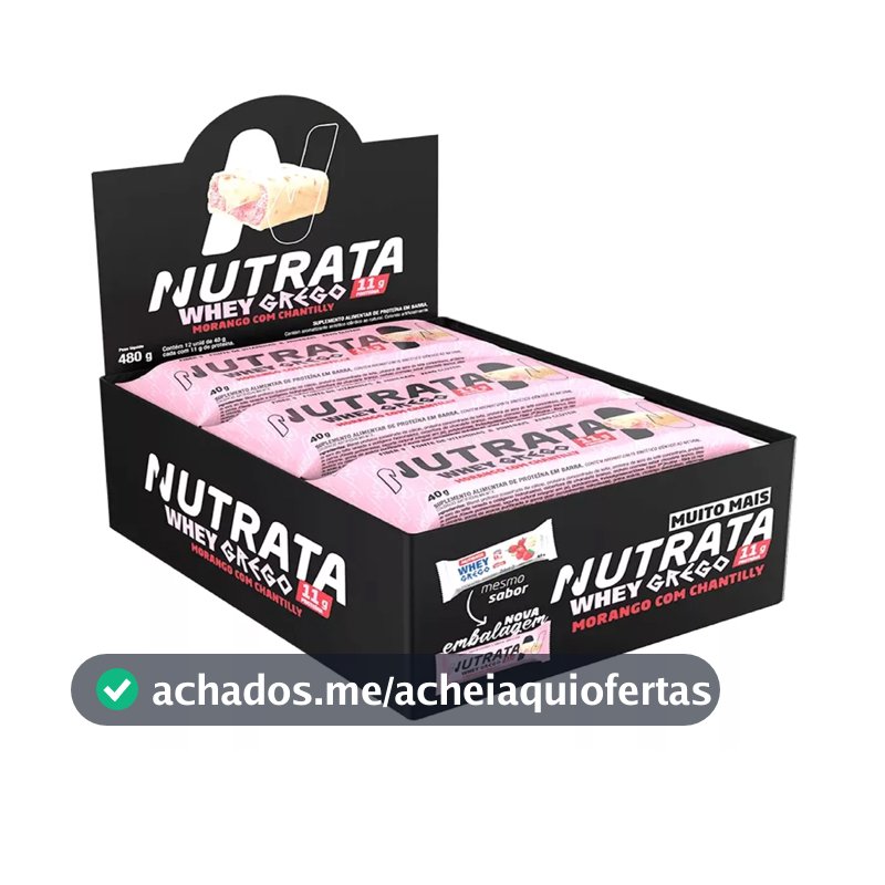 Whey Grego Bar Barra de proteína - Caixa c/ 12 barrinhas - Nutrata