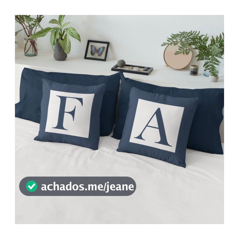 kit 2 Capa de Almofada Com Inicial Almofada de Cama de Casal Capa Personalizada Decorativa Capas Para Almofadas
