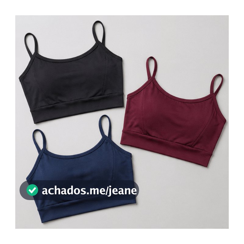 Kit 3 Top Fitness Feminino Alcinha Suplex Alta Sustentação Confortável Para Academia