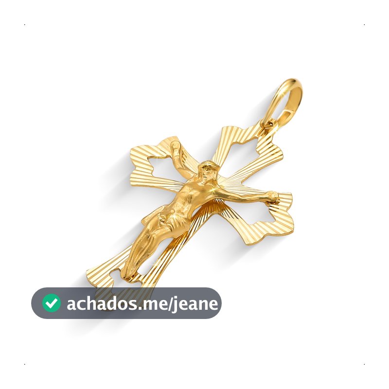 Pingente Cruz Em Ouro 18K Com Cristo