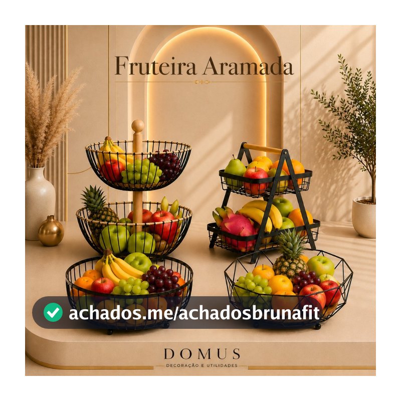Fruteira de Mesa ou Cesto Multiuso Cesta de metal portátil Organizador para Casa Cozinha Escritório