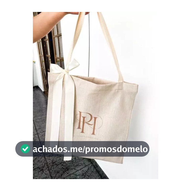 Kit 10 unidades Sacola Ecobag Personalizada em Linho natural 40x40
