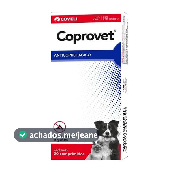 Coprovet C/ 20 Comprimidos - Anticoprofágico P/ Cães e Gatos