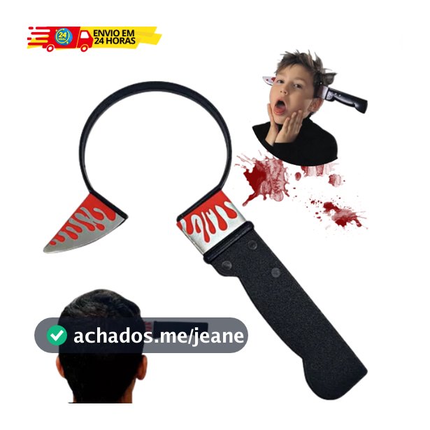 Arco Tiara Faca Halloween Dia Das Bruxas Cosplay Fantasia Adereço Adulto e Infantil