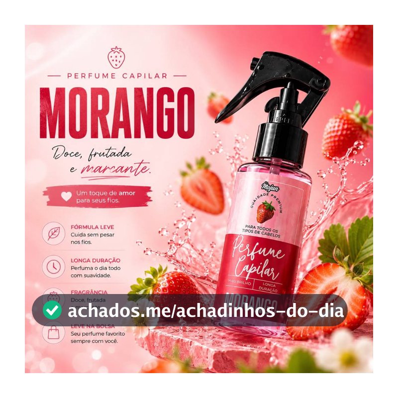 Perfume para Cabelo Morango 35ml e 60ml