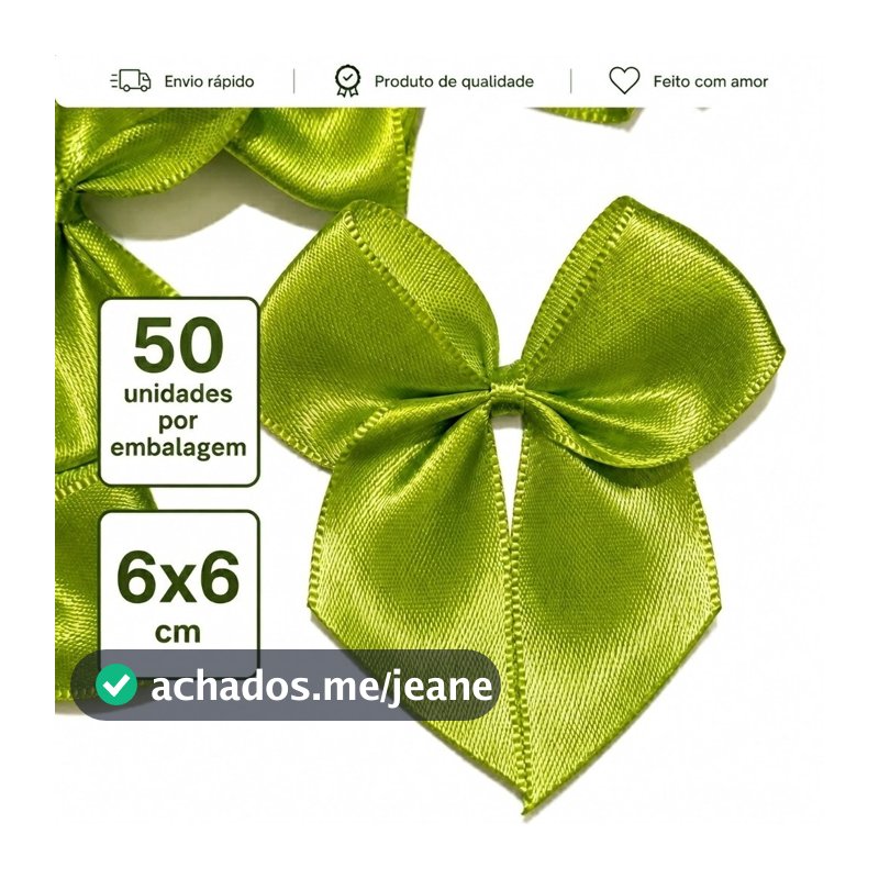 Laço Nº5 6x6 cm - 50 unidades Decorações natalinas, mesas, bolas e esferas acrílicas, caixa milk, personalizados.
