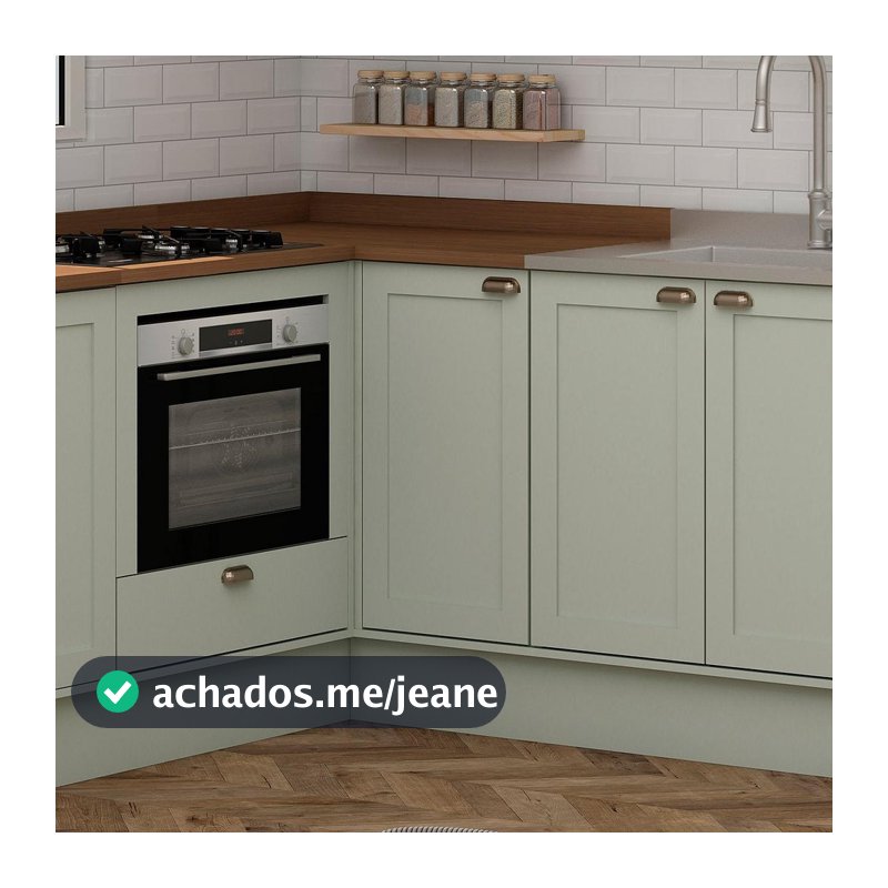 Balcão de Cozinha Genialflex Iluminata Canto Reto Hortelã