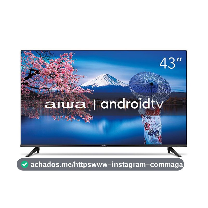 Smart TV AIWA 43” Android Full HD Borda Ultrafina HDR10 Dolby Áudio AWS-TV-43-BL-02-A