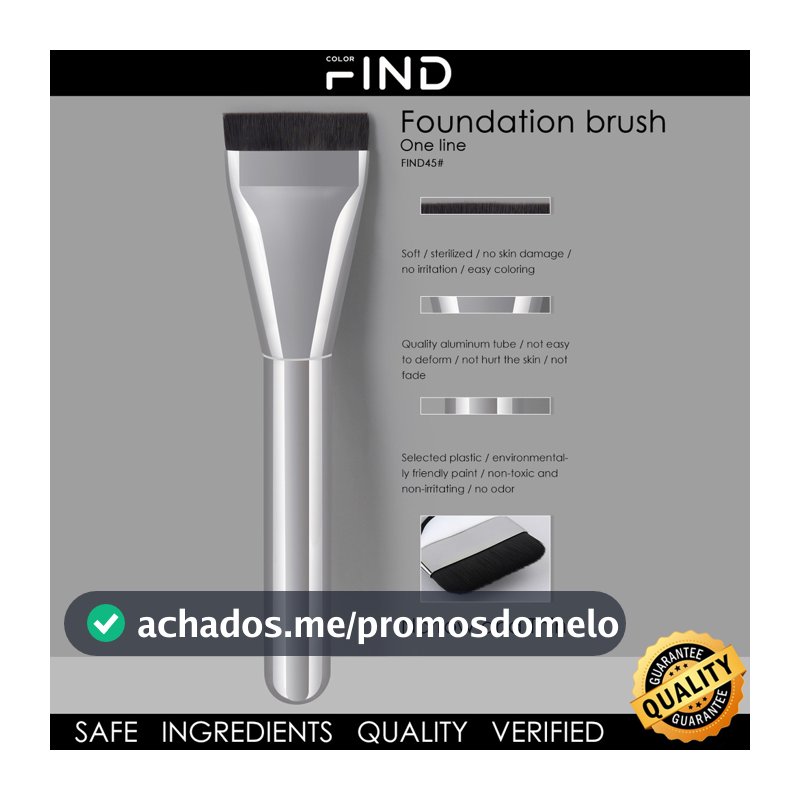Pincel De Base Única Com Ponta Reta Prateada , Cerdas Planas E Macias , Sem Rastros