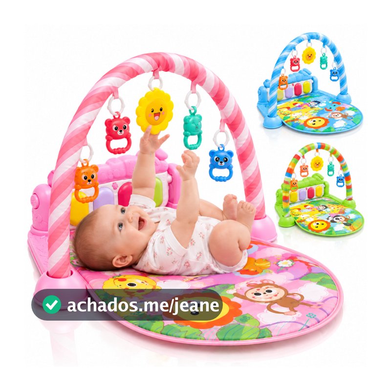Tapete de Atividades Bebê com Piano Removível — Som, Luz e Brinquedos Educativos