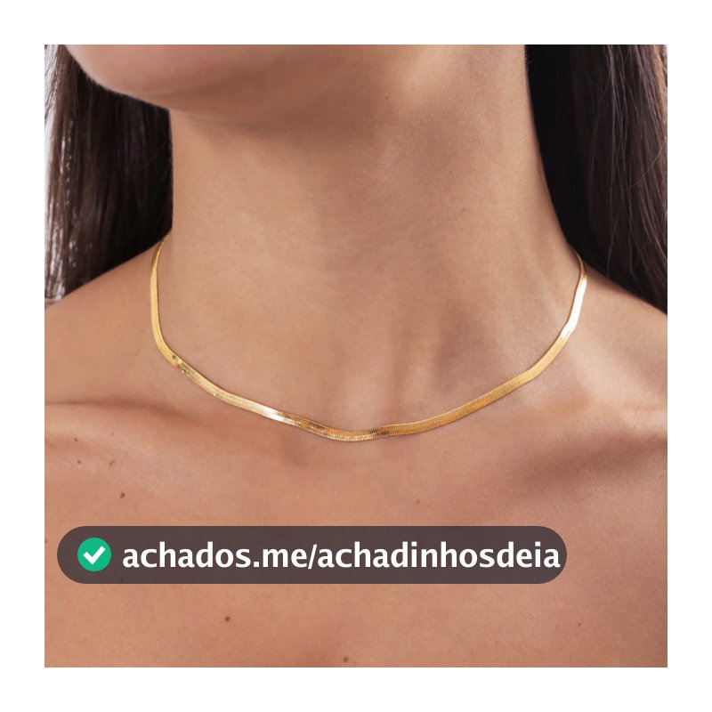 [ SEMI JOIA ] Colar Choker Feminina Malha 2mm Fita Banhado a Ouro 18k ou Prata Acessórios Femininos