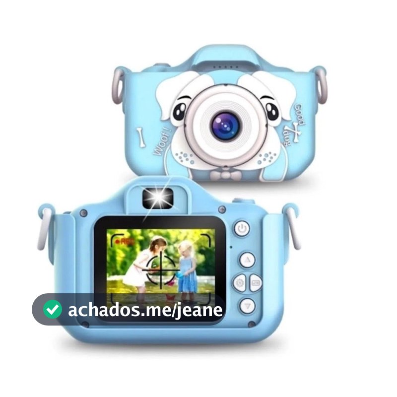 Câmera Infantil Mini Portátil Recarregável com Capa Silicone, tira foto e vídeo, presente para Menino