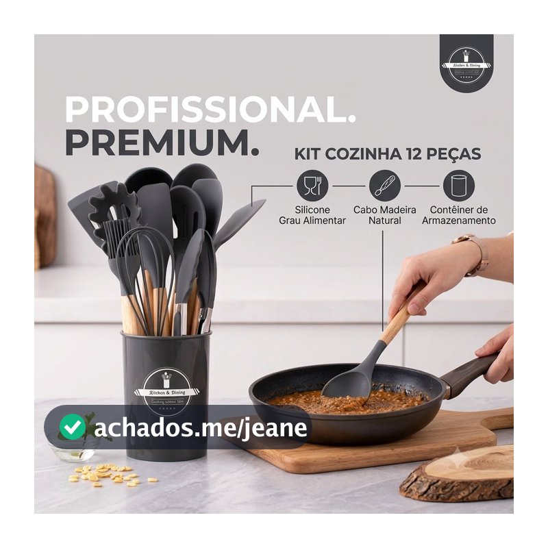 Kit Utensílios Cozinha Silicone Premium Resistente Ao Calor Com Suporte