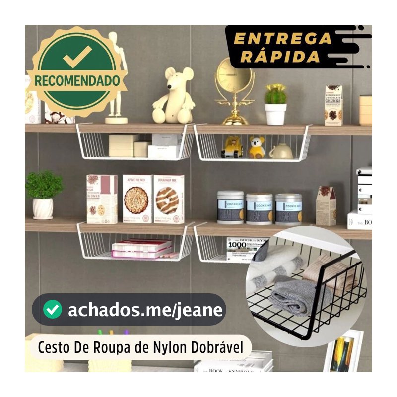 Cesto Suspenso Aramado Organizador Prateleira Gaveta Extra Cozinha Armário Multiuso Preto Branco